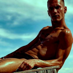 Alek_tattoo Shirtless Model on Beach