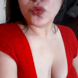 Sexy Red Sweater Model