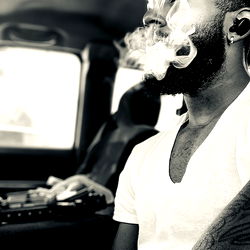 Smoking Driver in a Truck