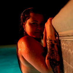 Exotic Model Spicy Dutchess Leaning on Wall