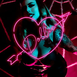 Las Vegas Model Dollie in Neon Sign Advertisement