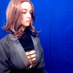 Fashionable Model in Studio Backdrop