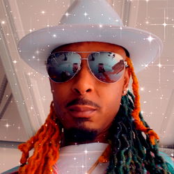 Rapper in White Hat and Sunglasses