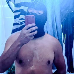 Adult Model Posing in Shirtless Selfie