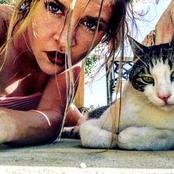 Addie May's Adventure with Her Feline Friend