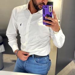 Stylish Male Model Posing in Bathroom