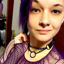 Stylish Purple-Haired Individual