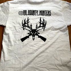 Jordan's Merchandise: White T-Shirt with Gun Motif and Deer