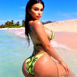 Attractive model posing on beach