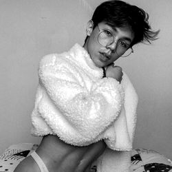 Sexy Model Sugar Boy Showcasing Crop Top and Lingerie