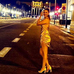 Stylish Woman Standing on Street