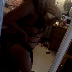 Peachy in a Blue Bikini