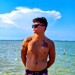 A Model's Summer Scene at the Beach