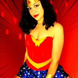 Woman in Wonder Woman Costume