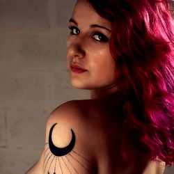 France's Cirice - Tattooed Tomboy Beauty in Pink Tones, Moon Phase Tattoo, OnlyFans Model, 365 Days of Colorful Fashion.