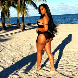 Ayishadiaz, a Model in a Bikini on a Beach