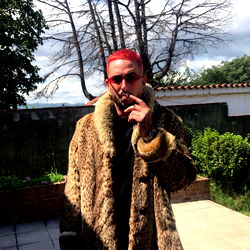 Man in Fur Jacket with Red Hair