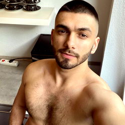 OnlyFans Model Amir Shirtless in Kitchen