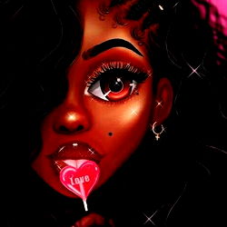 Anime-inspired female character with a heart