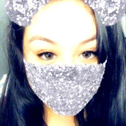 Glitter Face Mask with Bear Ears - Trendy and Fashionable Style for Protection, Comfort and Self-Expression