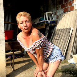 La Abuela Posing for Photo