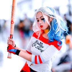 Stylish Alice Cosplay Model in Harley Quinn Outfit, Venezuela