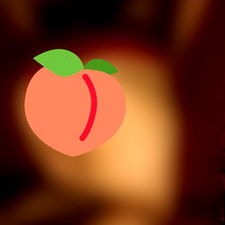 An Onlyfans Gezzy Red Image with Peach Emoji