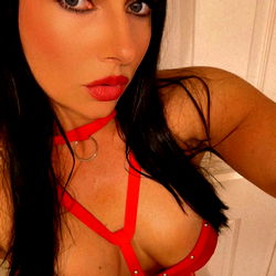 Model Ashli Orion in Red Lingerie