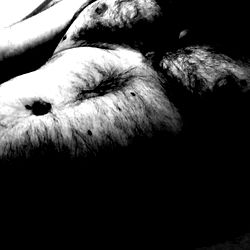 A Black and White Image of a Man's Chest