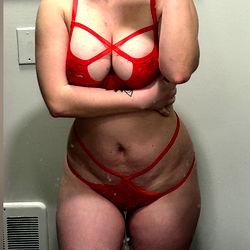 Ellie White - Stunning Model in Red Lingerie