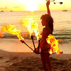 Miranda Knox, Fire Performer at Sunset