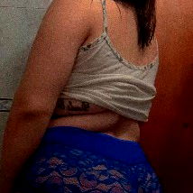 Melissa Suaza in Blue Lace Lingerie