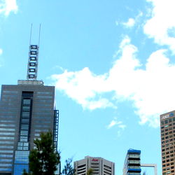 Cityscape View from a High Vantage Point with Buildings and Sky