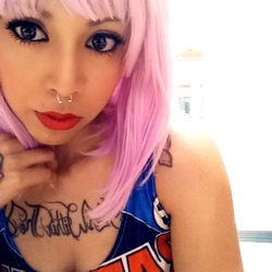 Fashionable Female with Vivid Pink Hair