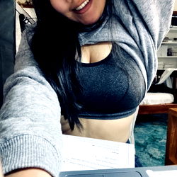 Female Singaporean Model Posing with Phone