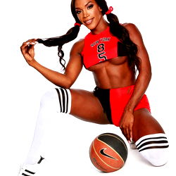 Attractive Athlete Pose with Basketball