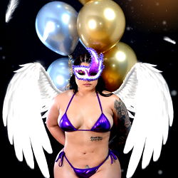 OnlyFans Model Almeiry Diaz in Purple Bikini and Wings