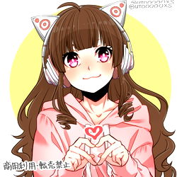 AllieStars - A Cute Fanart of a Girl with Heart Earphones