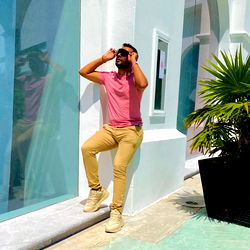 Onlyfans Model Romalex Spin Leaning Against a Building