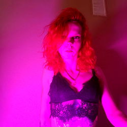 Model April in Stylized Red Light