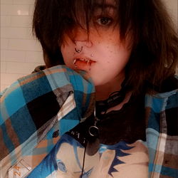 OnlyFans Model Dare in Blue Plaid Shirt, Sunglasses and Headphones