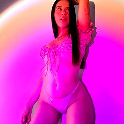 Onlyfans Model in Neon-Lit Studio