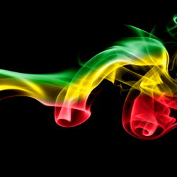 Colorful Smoke with Rainbow Flag
