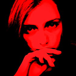 Aesthetic Portrait with a Deep Red Tint