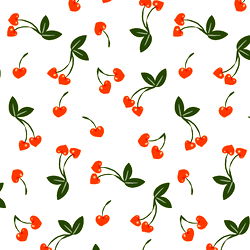 Stylish Pattern with Cherry and Leaf Design