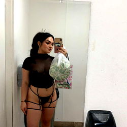 Female Model in Bathroom Mirror