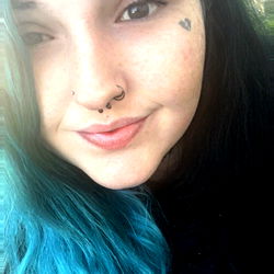 Ashley Houska - Vivid Teal Hair and Blue Eyes
