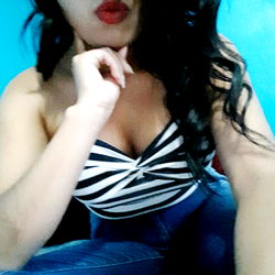 Stylish Alexia posing for selfie