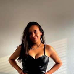 Alexa, the OnlyFans Model in a Black Leather Top