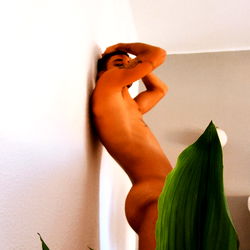 Naked AYO Model in Bathroom